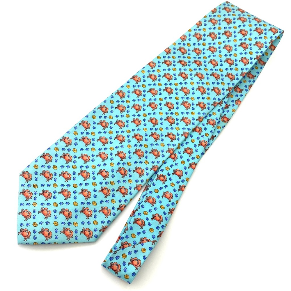 Meeting Street Men's Crab Themed Silk Necktie
